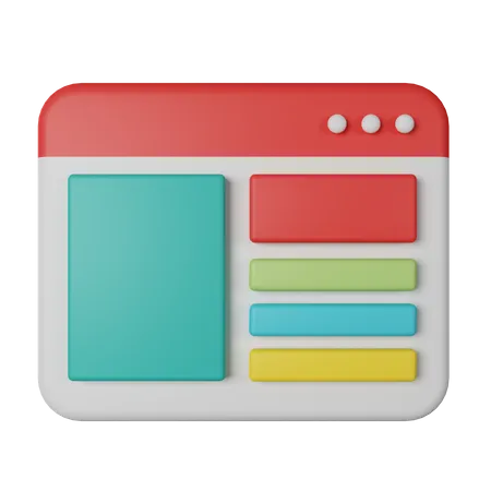 Web Layout  3D Icon