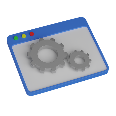 Web Layout Gears  3D Icon