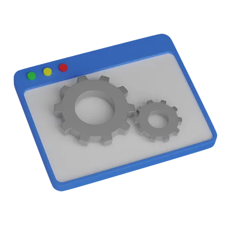 Web Layout Gears  3D Icon