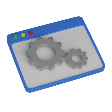 Web Layout Gears 3D Icon