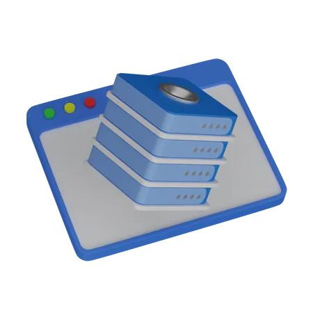 Web Layout With Database  3D Icon