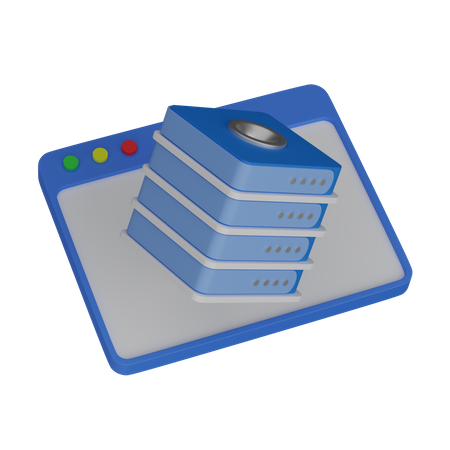 Web Layout With Database  3D Icon