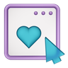 3d heart cursor logo