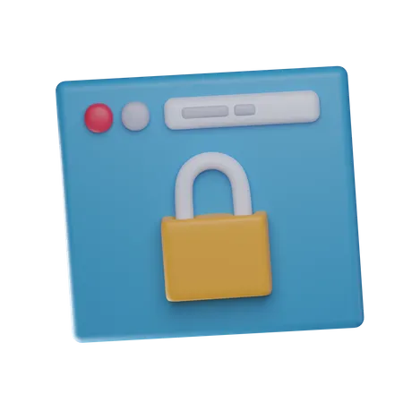 Web Lock  3D Icon