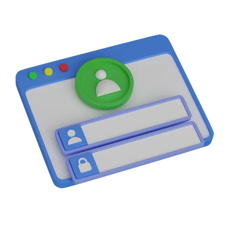 Web Login  3D Icon