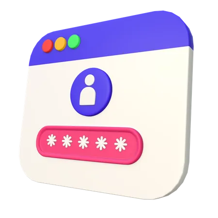 Web Login  3D Icon