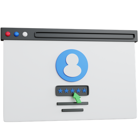 Web Login  3D Icon