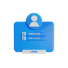 web login 3d logo