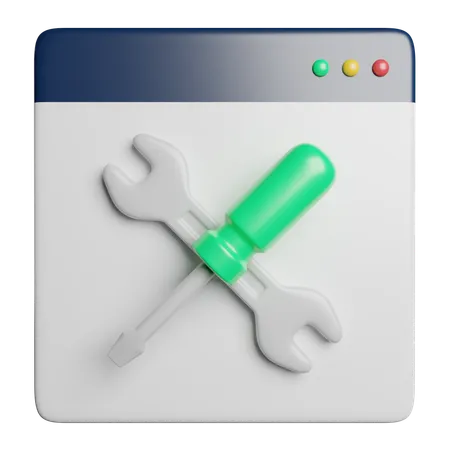 Web Maintenance Configuration 3D Icon