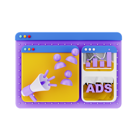 Publicité en ligne  3D Icon