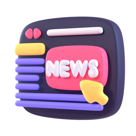 Web News  3D Icon