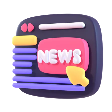 Web News  3D Icon