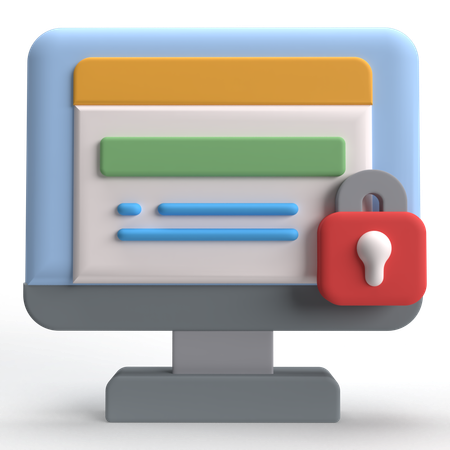 Web Padlock  3D Icon