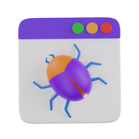 Web page Bug  3D Icon