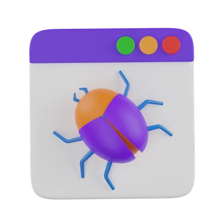 Web page Bug  3D Icon
