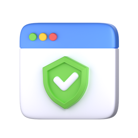 Web Page Protection  3D Icon