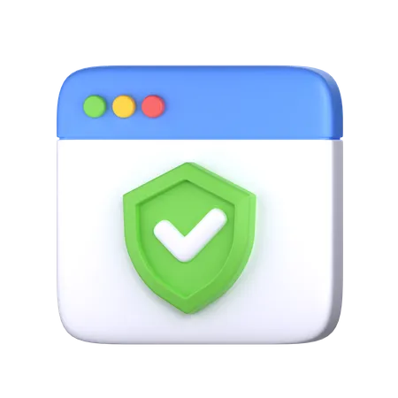 Web Page Protection  3D Icon