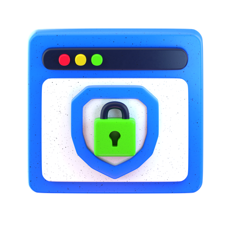 Web Page Security  3D Icon