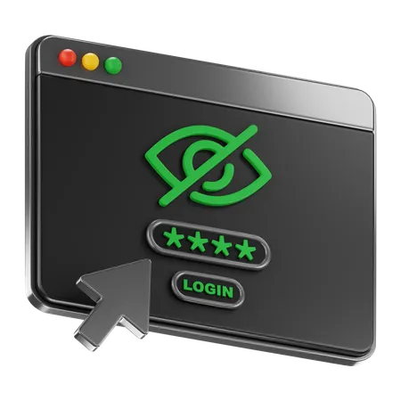 Web Page Security  3D Icon