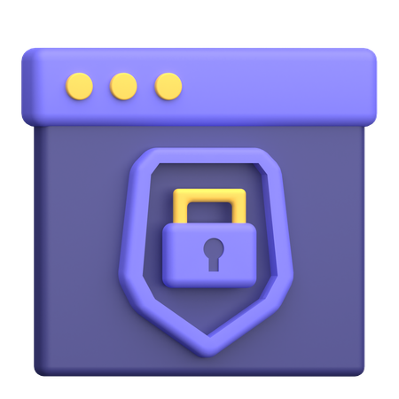 Web Page Security  3D Icon