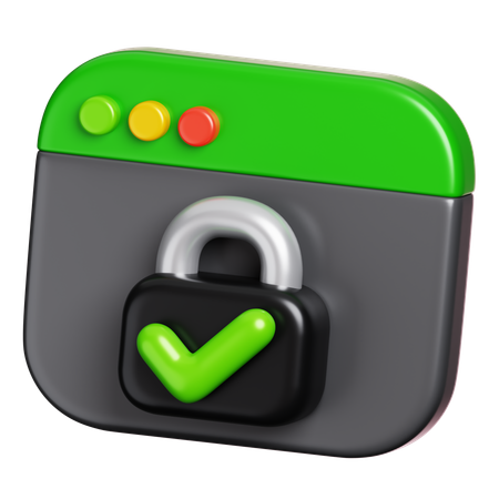 Web Page Security  3D Icon