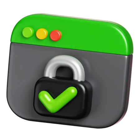 Web Page Security  3D Icon