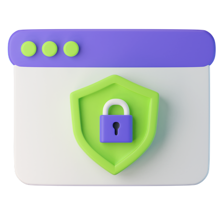 Web Page Security  3D Icon