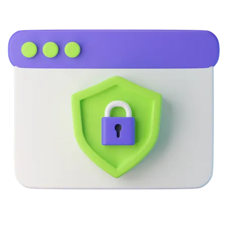 Web Page Security  3D Icon