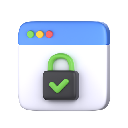 Web Page Security  3D Icon