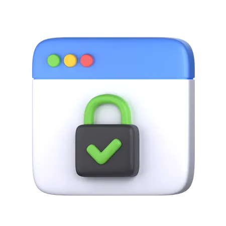 Web Page Security  3D Icon