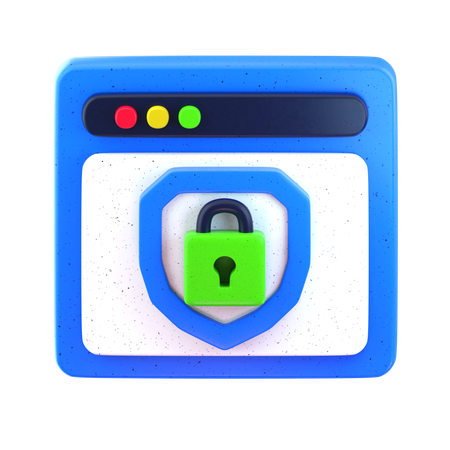 Web Page Security  3D Icon