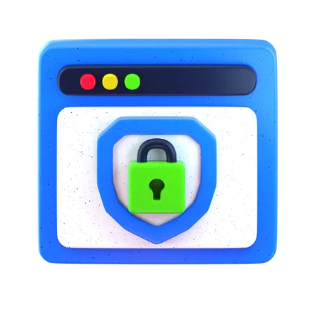 Web Page Security  3D Icon