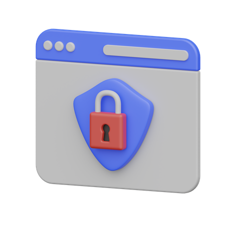 Web Page Security  3D Icon