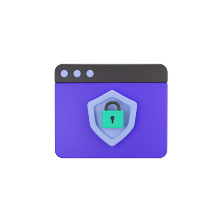 Web Page Security  3D Icon