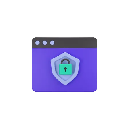 Web Page Security  3D Icon