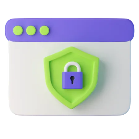 Web Page Security 3D Icon
