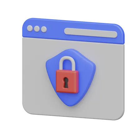 Web Page Security  3D Icon
