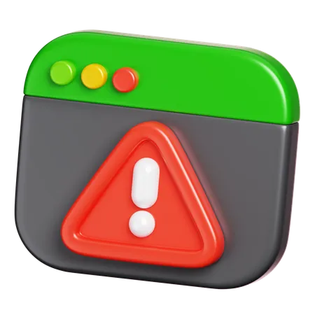 Web Page Warning  3D Icon