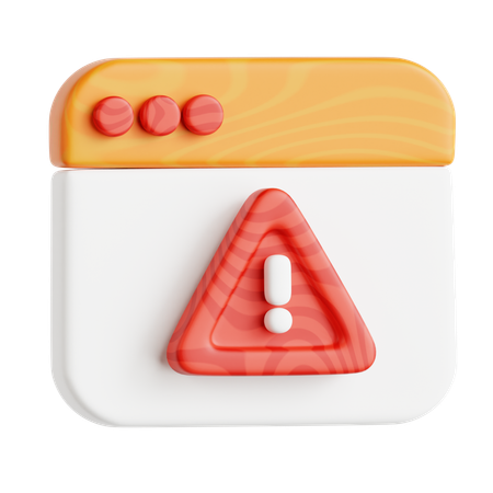 Web Page Warning  3D Icon