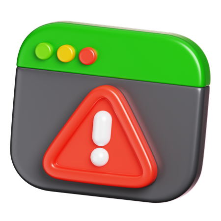 Web Page Warning  3D Icon