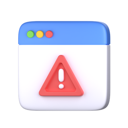 Web Page Warning  3D Icon