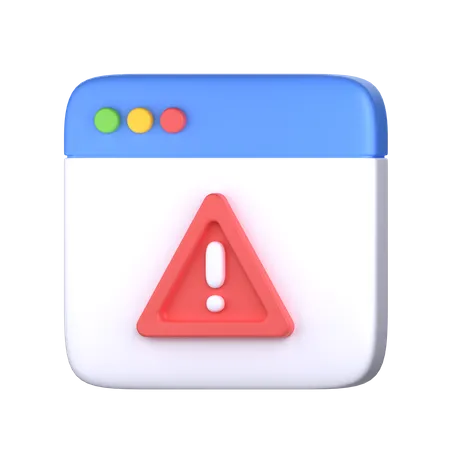 Web Page Warning 3 D Icon Perfect For Cyber Security Theme 3D Icon