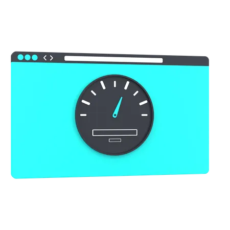 3 D Website And Speed Meter For Web Performance 3D Icon