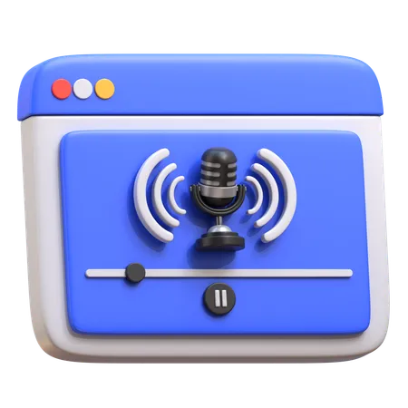 Web-Podcast  3D Icon