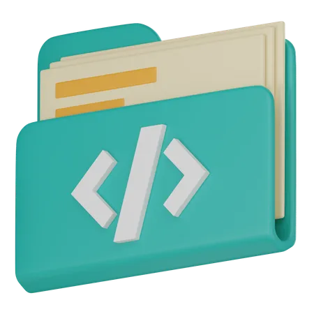 Ccoding Folder Icon Perfect For Showcasing Programming Expertise Software Development And Digital Innovation 3 D Render Illustration 3D Icon