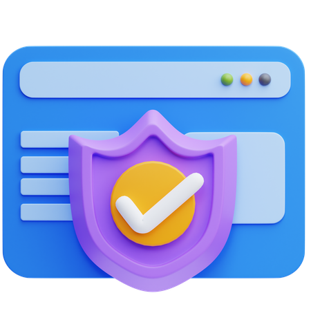 Web Protection  3D Icon