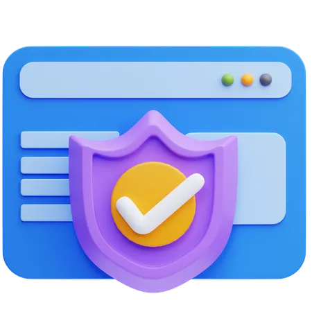 Web Protection  3D Icon