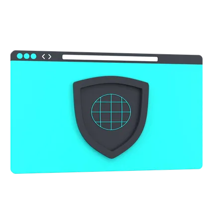 3 D Website And Defend For Web Protection 3D Icon