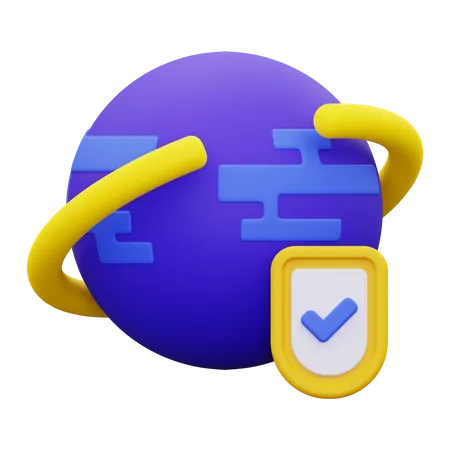 3 D Web Protection Icon 3D Icon