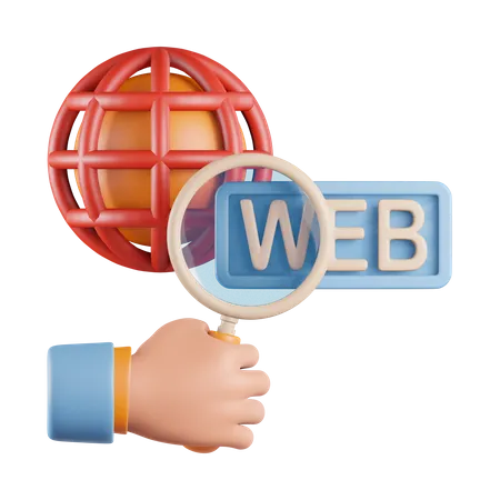 Web Search Analysis 3D Icon